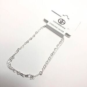 499 GIANI BERNINI 925 sterling silver  9" heart anklet $80